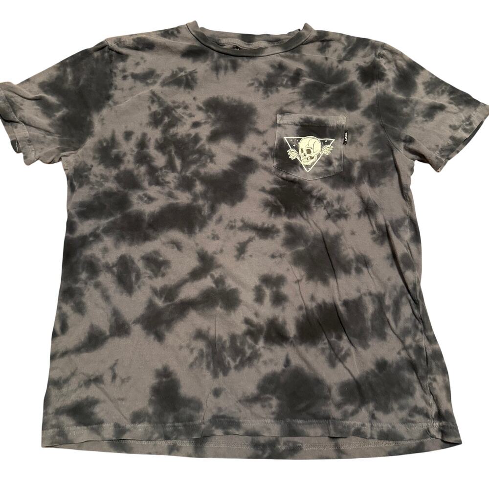 Westy Mfg Co Skull Graphic Pocket T-Shirt Mens Small Charcoal Tie Dye Skater Tee